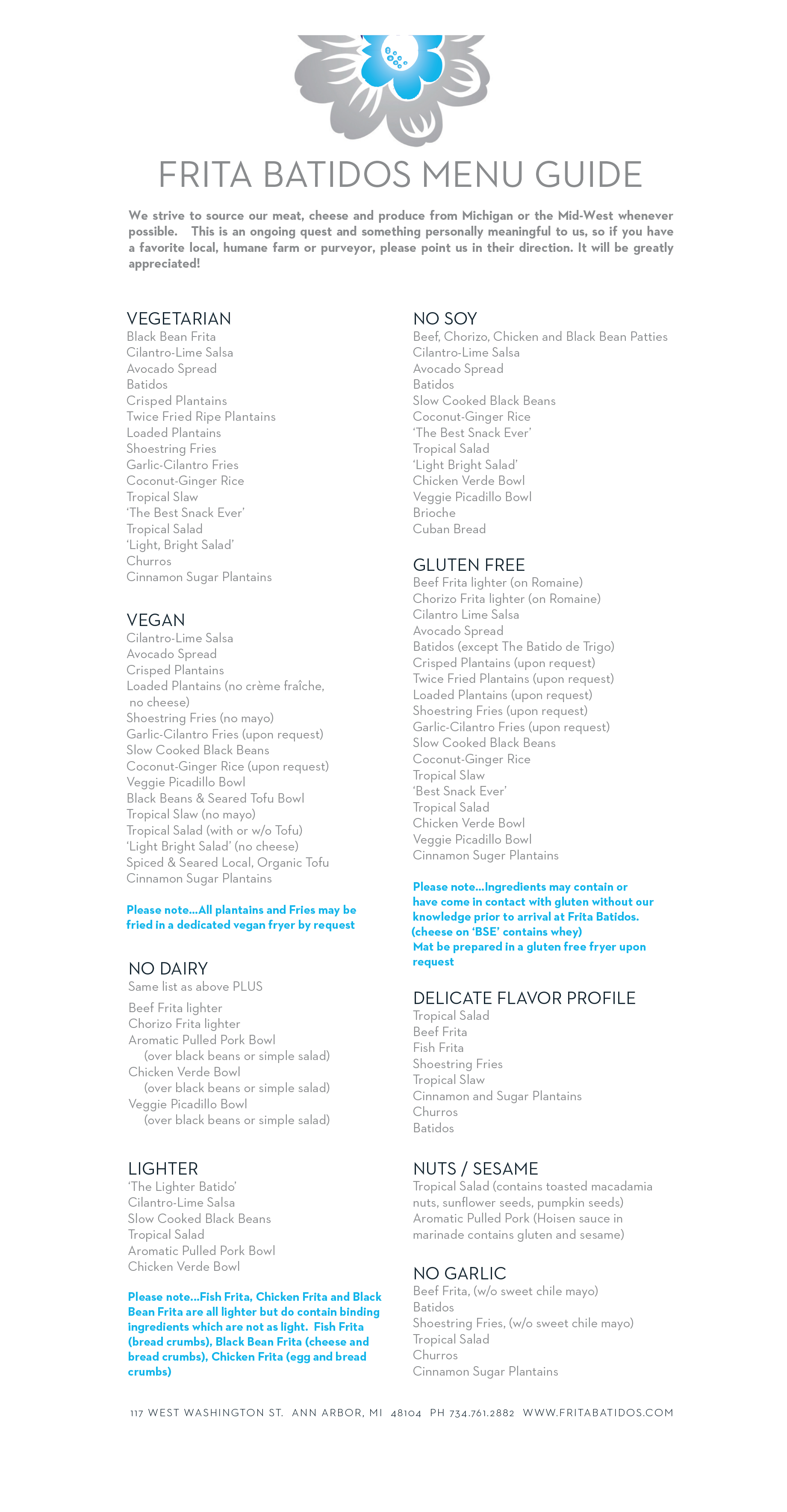 Frita Menu Guide 1
